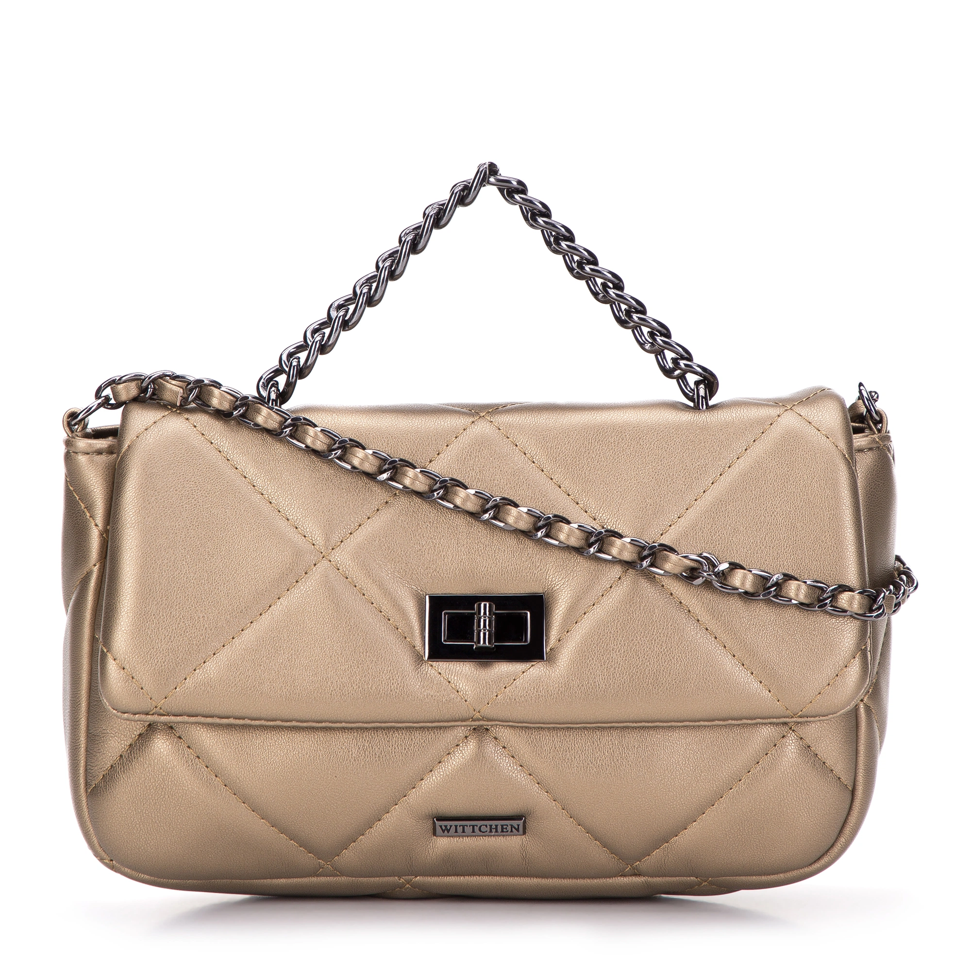 Bild von Wittchen Goldene Gesteppte Damentasche Mit Kette Gold Young Kunstleder
