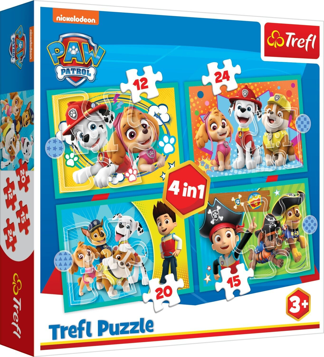 Bild von Trefl, TR34346 Puzzle, Das lustige Team von PAW Patrol, von 12 bis 24 Teilen, 4 Sets, für Kinder ab 3 Jahren