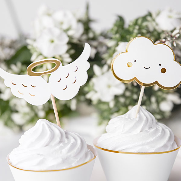Bild von Muffin-Dekopicker im 6er Pack, Wölkchen und Flügelchen, 12cm x 6cm