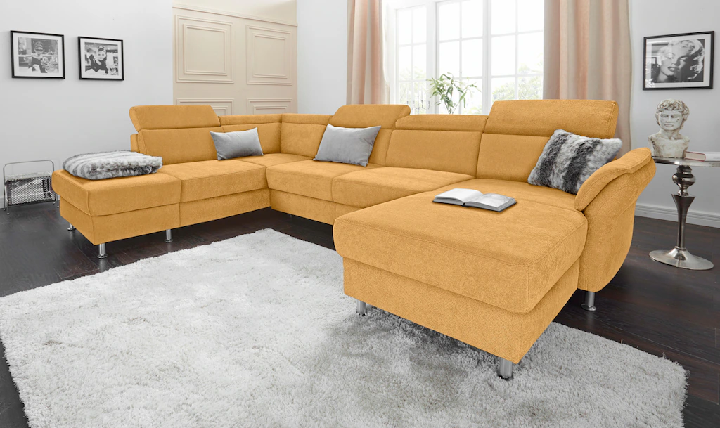 Bild von sit&more Wohnlandschaft "Avignon U-Form", wahlweise mit Bettfunktion und Stauraum, inklusive Kopfteilverstellung