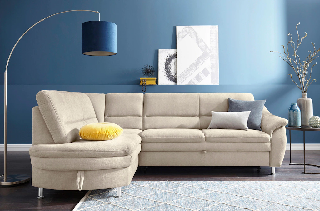 Bild von sit&more Ecksofa "Cardoso L-Form", mit Federkern, wahlweise mit Bettfunktion und Schubkasten
