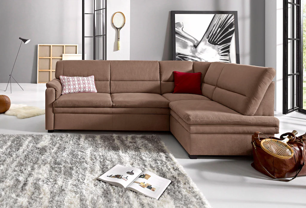 Bild von sit&more Ecksofa "Pisa L-Form", mit Federkern, wahlweise mit Bettfunktion