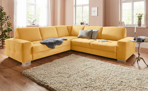 Bild von sit&more Ecksofa "Santorini L-Form", mit Federkern und Sitztiefenverstellung, wahlweise mit Bettfunktion