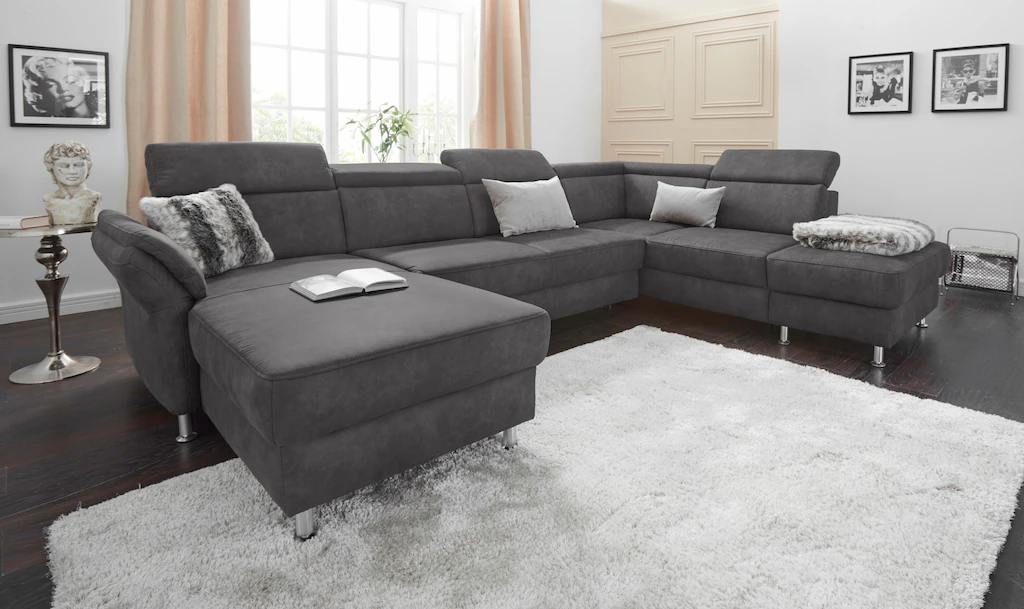 Bild von sit&more Wohnlandschaft "Avignon U-Form", wahlweise mit Bettfunktion und Stauraum, inklusive Kopfteilverstellung