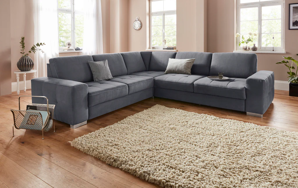 Bild von sit&more Ecksofa "Santorini L-Form", mit Federkern und Sitztiefenverstellung, wahlweise mit Bettfunktion