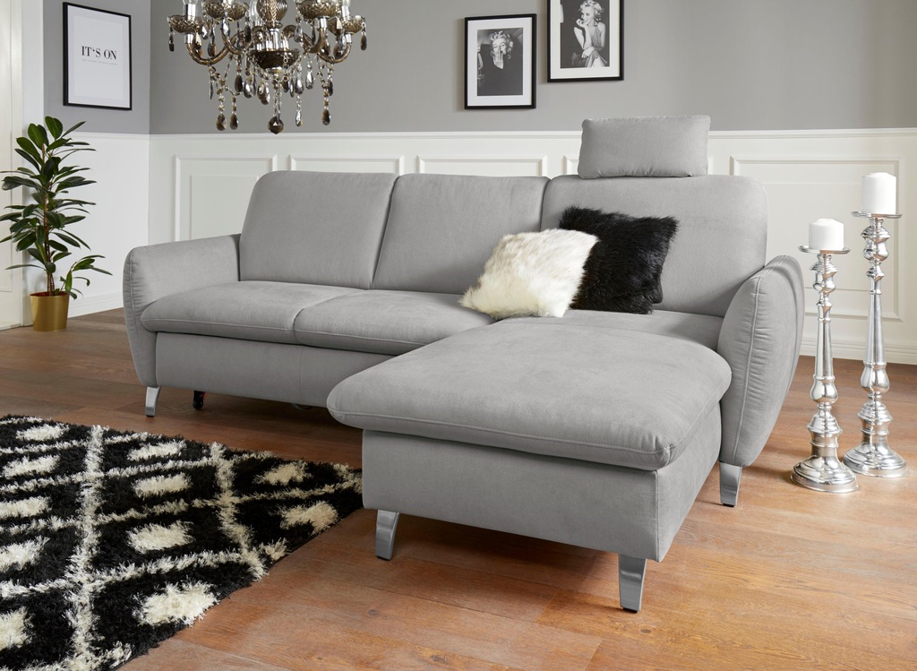 Bild von sit&more Ecksofa "Daytona L-Form", mit Federkern, einer Kopfstütze und wahlweise mit Bettfunktion