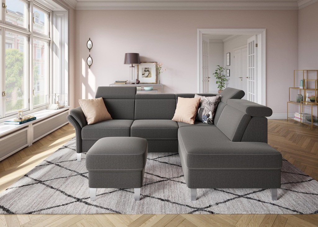 Bild von sit&more Ecksofa "Vincenzo L-Form", inklusive Kopfteilverstellung, wahlweise mit Bettfunktion, Bettkasten