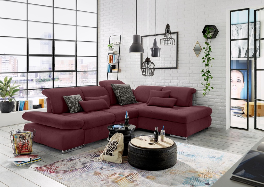 Bild von set one by Musterring Ecksofa "SO 4100 mit komfortablen Federkern und Kopfteilverstellung,", wahlweise mit Bettfunktion und Sitztiefenverstellung, L-Form