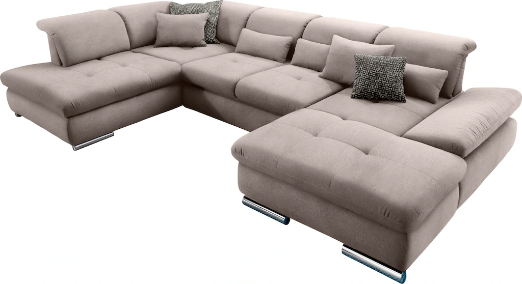Bild von set one by Musterring Wohnlandschaft "SO 4100 komfortable Federkernunterfederung, inkl. Kopfteilverstellung", wahlweise Bettfunktion und Sitztiefenverstellung, U-Form