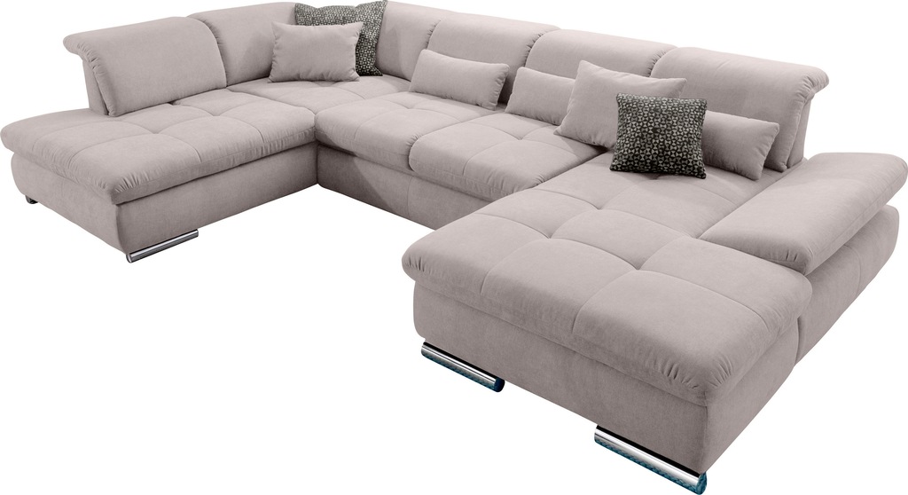 Bild von set one by Musterring Wohnlandschaft "SO 4100 komfortable Federkernunterfederung, inkl. Kopfteilverstellung", wahlweise Bettfunktion und Sitztiefenverstellung, U-Form