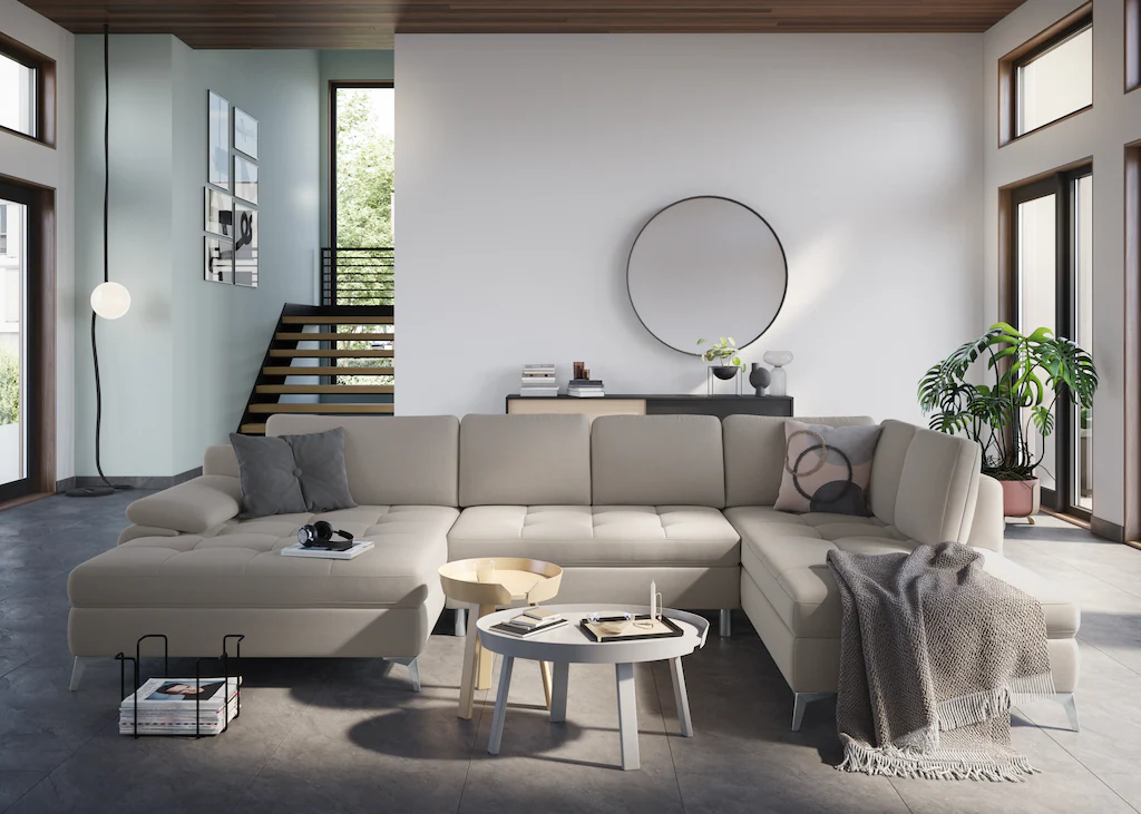Bild von sit&more Wohnlandschaft "Latigo U-Form", mit Mega-Recamiere, wahlweise mit Bettfunktion und Bettkasten