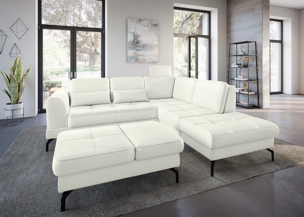 Bild von sit&more Ecksofa "Bendigo L-Form", inklusive Sitztiefenverstellung, Bodenfreiheit 15 cm, in 2 Fußfarben