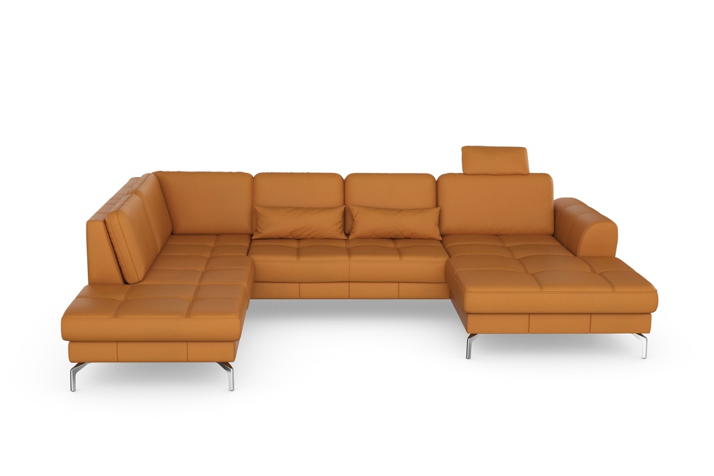 Bild von sit&more Wohnlandschaft "Bendigo U-Form", inklusive Sitztiefenverstellung, Bodenfreiheit 15 cm, in 2 Fußfarben