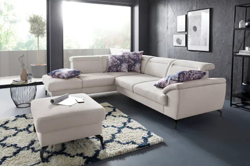 Bild von sit&more Ecksofa "Percy L-Form", 12 cm Fußhöhe, Sitztiefenverstellung, wahlweise in 2 Fußfarben