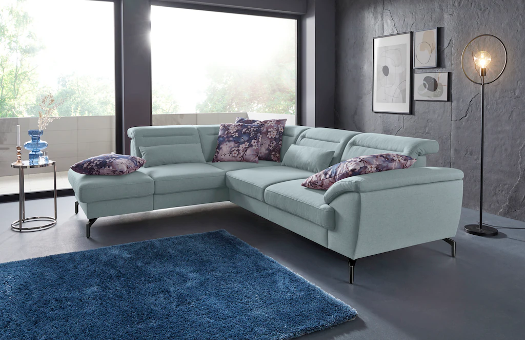 Bild von sit&more Ecksofa "Percy L-Form", 15 cm Fußhöhe, Sitztiefenverstellung, wahlweise in 2 Fußfarben