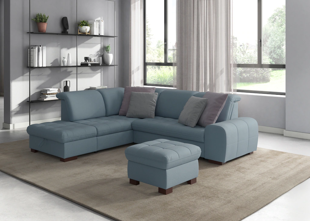 Bild von sit&more Ecksofa "Luxor L-Form", wahlweise mit Bettfunktion, Stauraum und Kopfteilverstellung