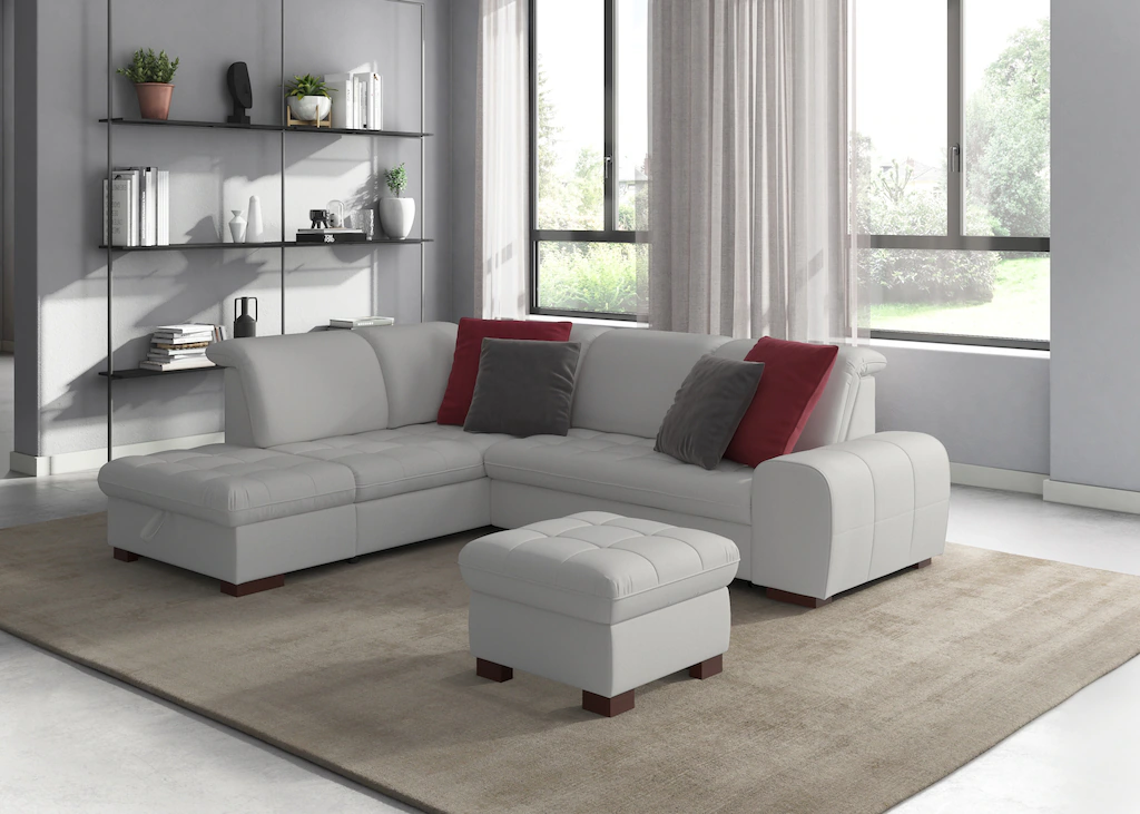 Bild von sit&more Ecksofa "Luxor L-Form", wahlweise mit Bettfunktion, Stauraum und Kopfteilverstellung