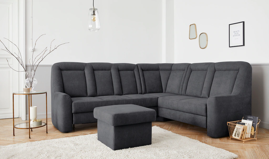 Bild von sit&more Ecksofa "Melissa L-Form", klassisches Polsterprogramm, wahlweise Bettfunktion und Schubkasten