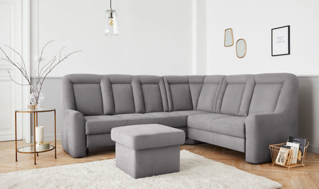Bild von sit&more Ecksofa "Melissa L-Form", klassisches Polsterprogramm, wahlweise Bettfunktion und Schubkasten