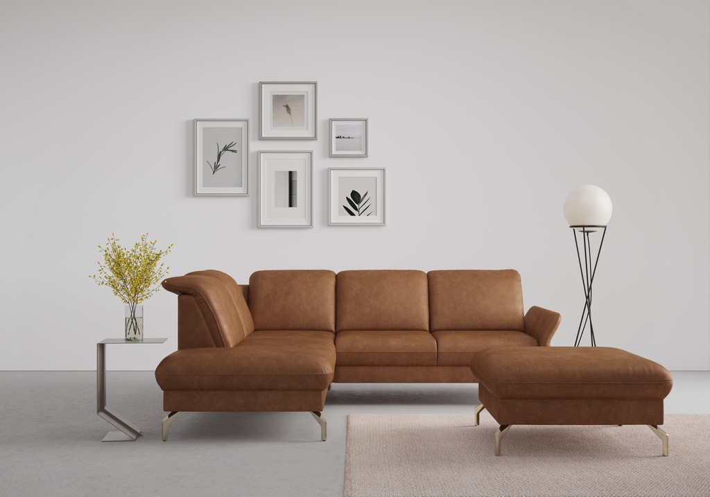 Bild von sit&more Ecksofa "Fashion L-Form", wahlweise mit Kopfteilverstellung, Vorziehsitz, motorisch, Nickelfüße