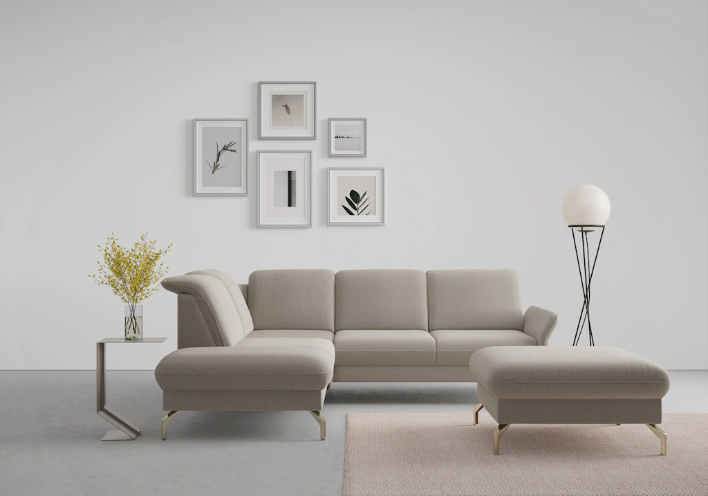 Bild von sit&more Ecksofa "Fashion L-Form", wahlweise mit Kopfteilverstellung, Vorziehsitz, motorisch, Nickelfüße