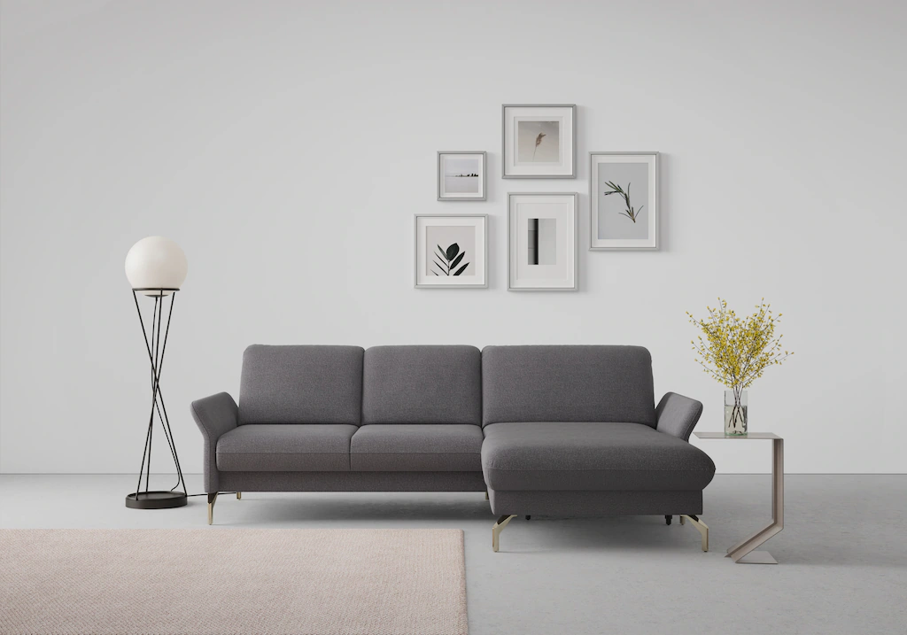 Bild von sit&more Ecksofa "Fashion L-Form", wahlweise mit Kopfteilverstellung, Vorziehsitz, motorisch, Nickelfüße