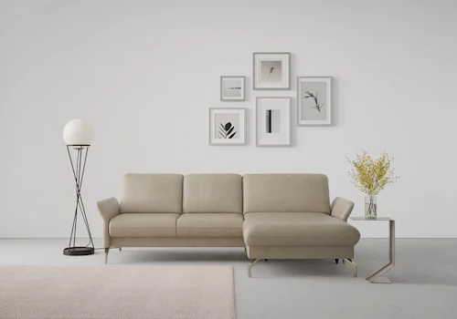 Bild von sit&more Ecksofa "Fashion L-Form", wahlweise mit Kopfteilverstellung, Vorziehsitz, motorisch, Nickelfüße