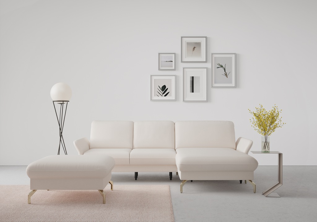 Bild von sit&more Ecksofa "Fashion L-Form", wahlweise mit Kopfteilverstellung, Vorziehsitz, motorisch, Nickelfüße