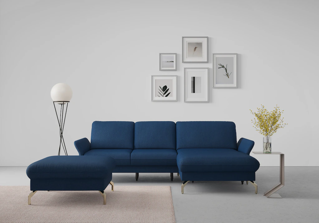 Bild von sit&more Ecksofa "Fashion L-Form", wahlweise mit Kopfteilverstellung, Vorziehsitz, motorisch, Nickelfüße