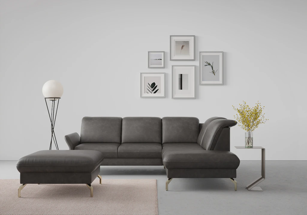 Bild von sit&more Ecksofa "Fashion L-Form", wahlweise mit Kopfteilverstellung, Vorziehsitz, motorisch, Nickelfüße