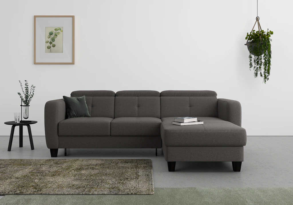 Bild von sit&more Ecksofa "Belluci L-Form", inklusive Federkern, wahlweise mit Bettfunktion und Bettkasten