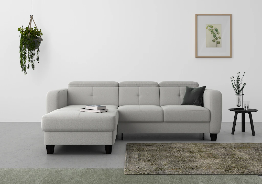 Bild von sit&more Ecksofa "Belluci L-Form", inklusive Federkern, wahlweise mit Bettfunktion und Bettkasten