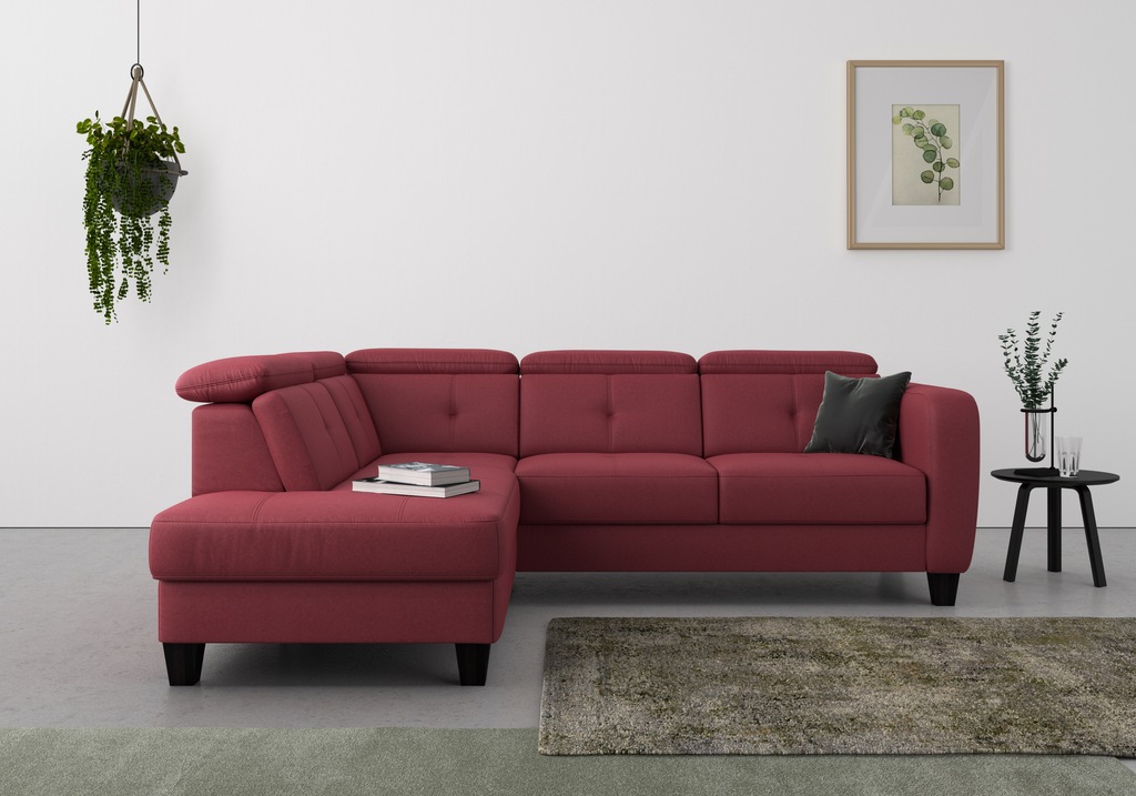 Bild von sit&more Ecksofa "Belluci L-Form", inklusive Federkern, wahlweise mit Bettfunktion und Bettkasten