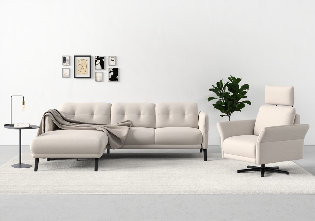 Bild von sit&more Ecksofa "Scandia L-Form", Wahlweise mit Kopfteilverstellung und Armteilfunktion