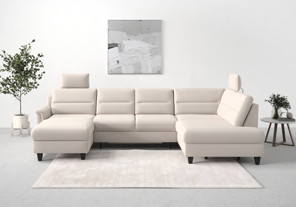 Bild von sit&more Wohnlandschaft "Farö U-Form", inklusive Federkern, wahlweise mit Bettfunktion und Bettkasten