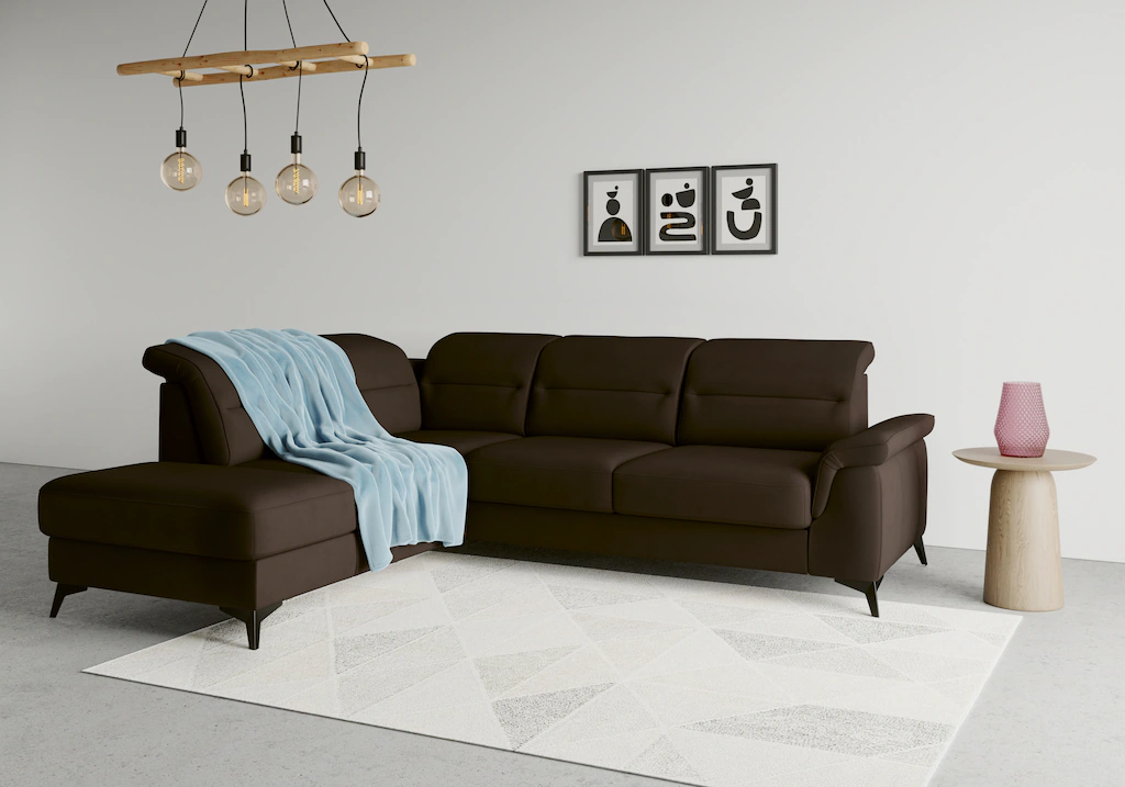 Bild von sit&more Ecksofa "Sinatra L-Form", mit Ottomane, optional mit Kopfteilverstellung und Armteilfunktion