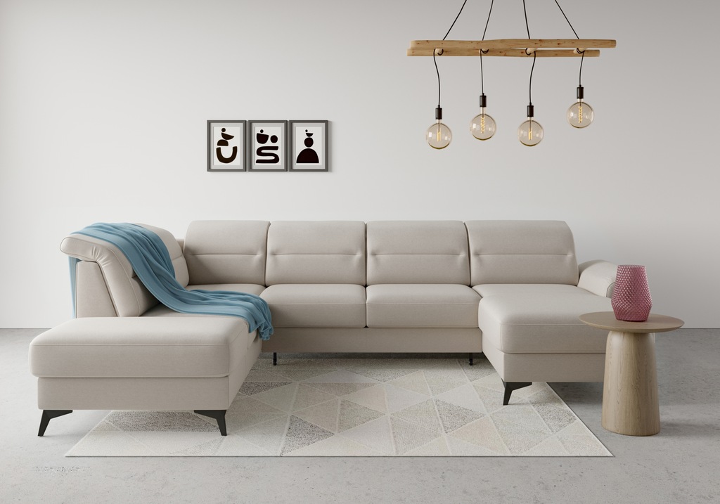Bild von sit&more Wohnlandschaft "Sinatra U-Form", optional mit Kopfteilverstellung und Armteilfunktion, Metallfüße