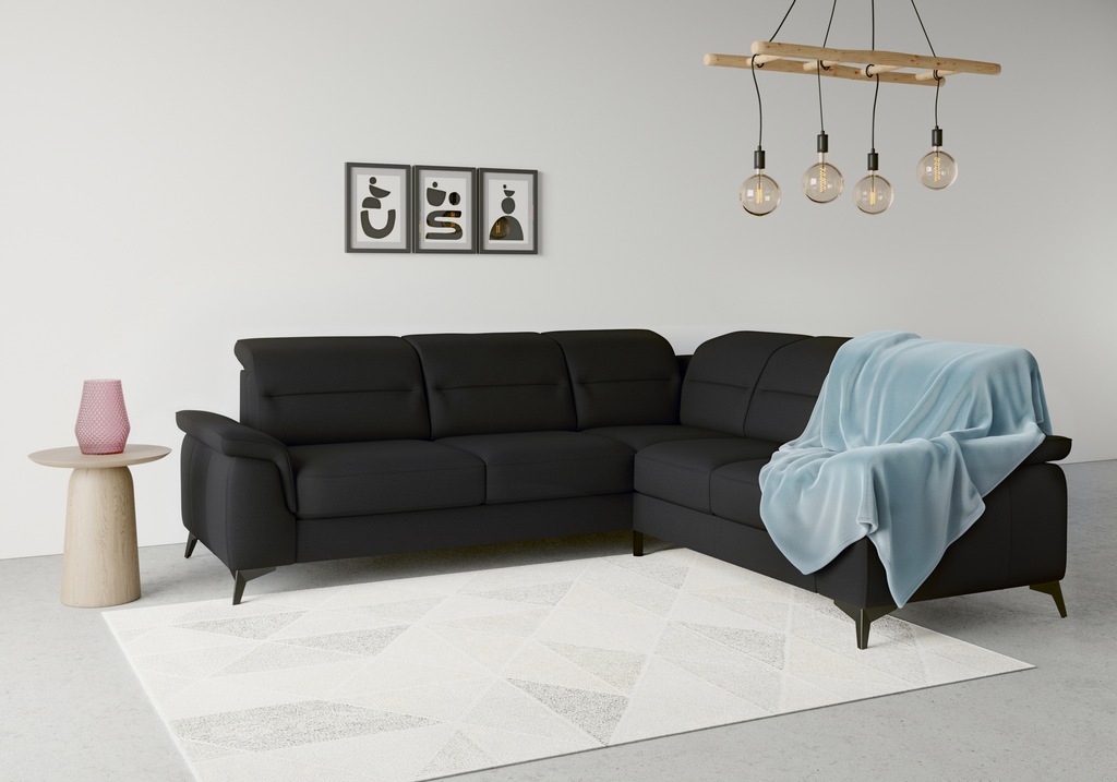 Bild von sit&more Ecksofa "Sinatra L-Form", optinal mit Kopfteilverstellung und Armteilfunktion, Metallfüße