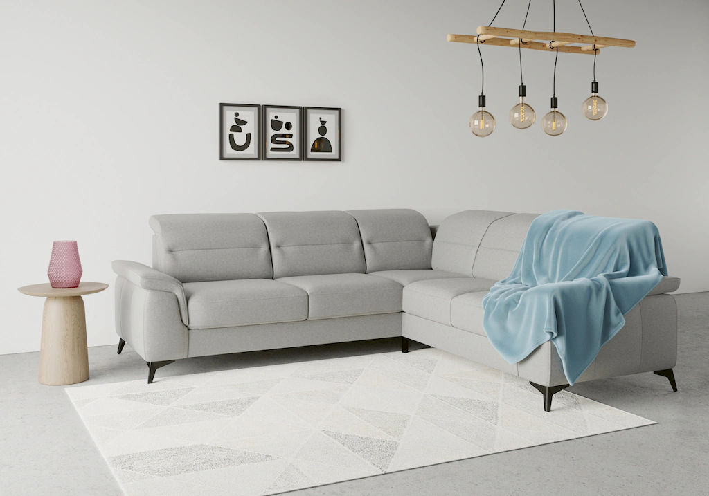 Bild von sit&more Ecksofa "Sinatra L-Form", optinal mit Kopfteilverstellung und Armteilfunktion, Metallfüße