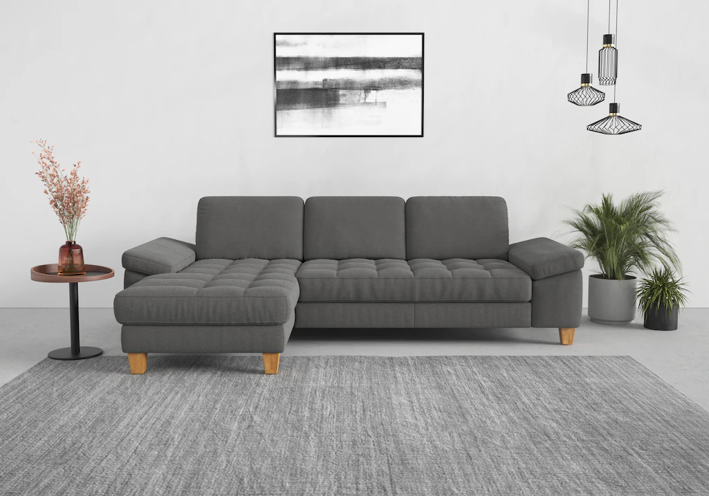 Bild von sit&more Ecksofa "Westham L-Form", mit Recamiere, mit oder ohne Bettfunktion, Bettkasten, Füße Eiche