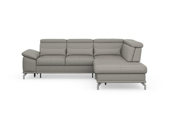 Bild von sit&more Ecksofa "Cabrio L-Form, mit Sitztiefenverstellung, Arm- und Kopfteilverstellung", 3 Nierenkissen, Federkern, optional Bettfunktion und Stauraum
