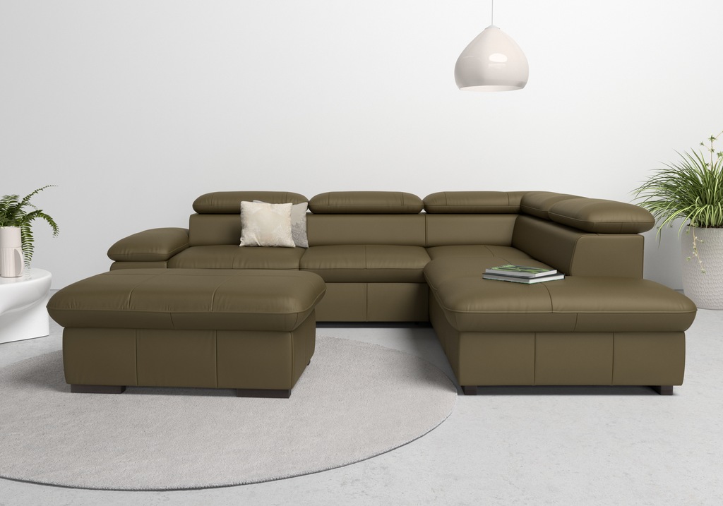 Bild von Home affaire Ecksofa "Alberto L-Form", mit Kopfteilverstellung, wahlweise mit Bettfunktion