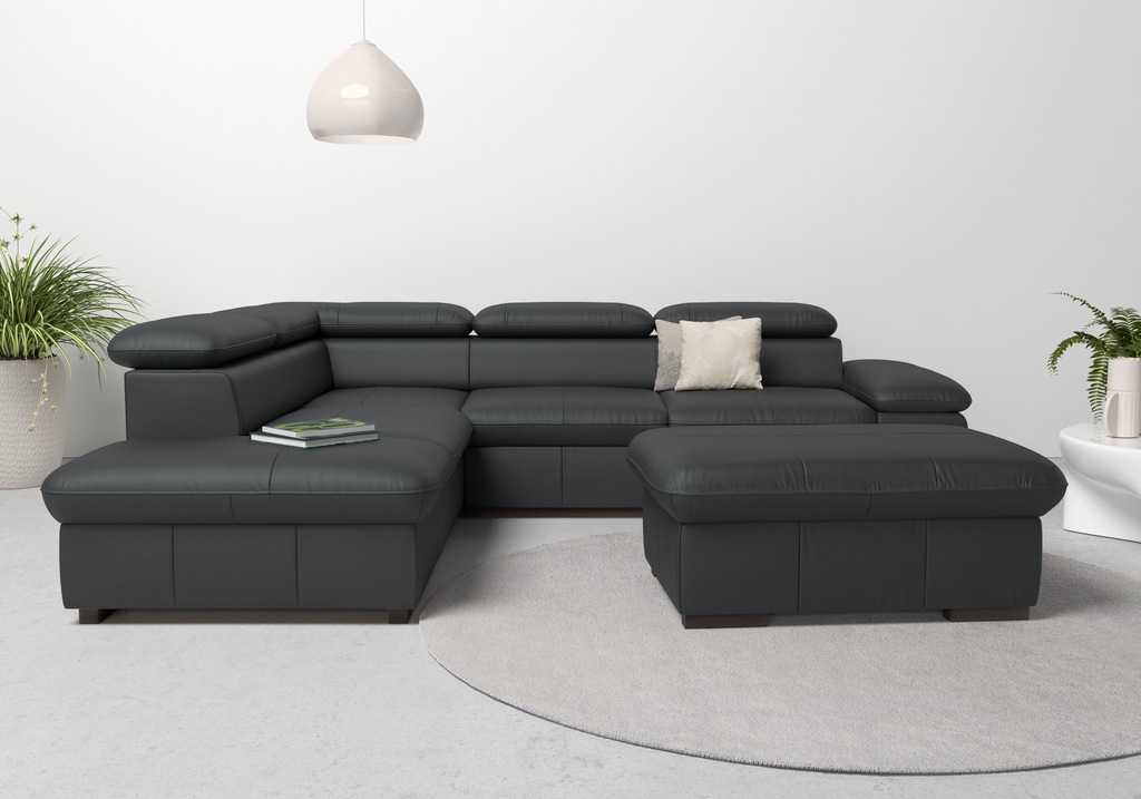 Bild von Home affaire Ecksofa "Alberto L-Form", mit Kopfteilverstellung, wahlweise mit Bettfunktion