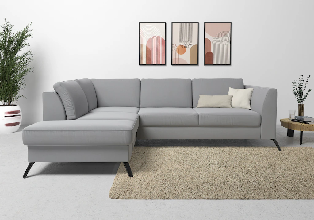 Bild von sit&more Ecksofa "Olsen L-Form", inklusive Sitztiefenverstellung, wahlweise mit Bettfunktion, 15cm hoch