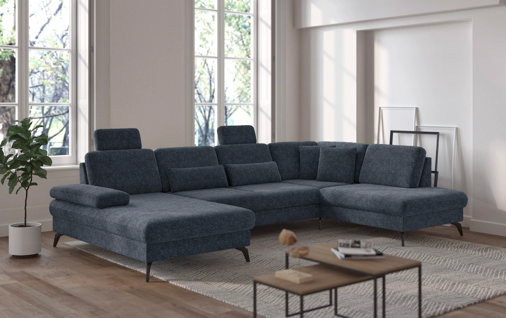 Bild von sit&more Wohnlandschaft "Morris U-Form inkl. Sitztiefenverstellung", wahlweise mit Bettfunktion, Bettkasten und Armteilverstellung