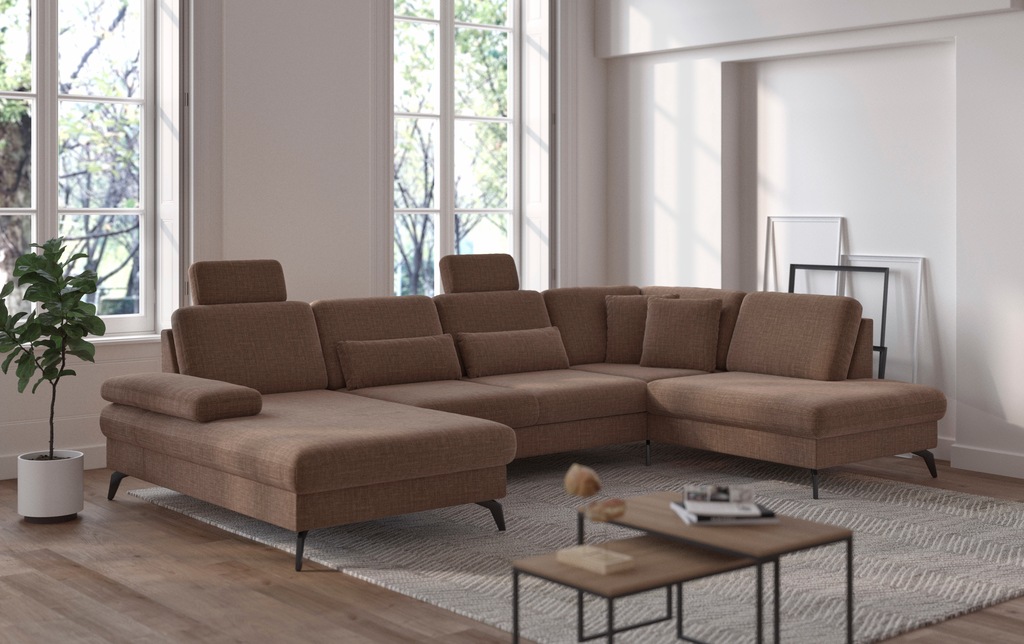 Bild von sit&more Wohnlandschaft "Morris U-Form inkl. Sitztiefenverstellung", wahlweise mit Bettfunktion, Bettkasten und Armteilverstellung