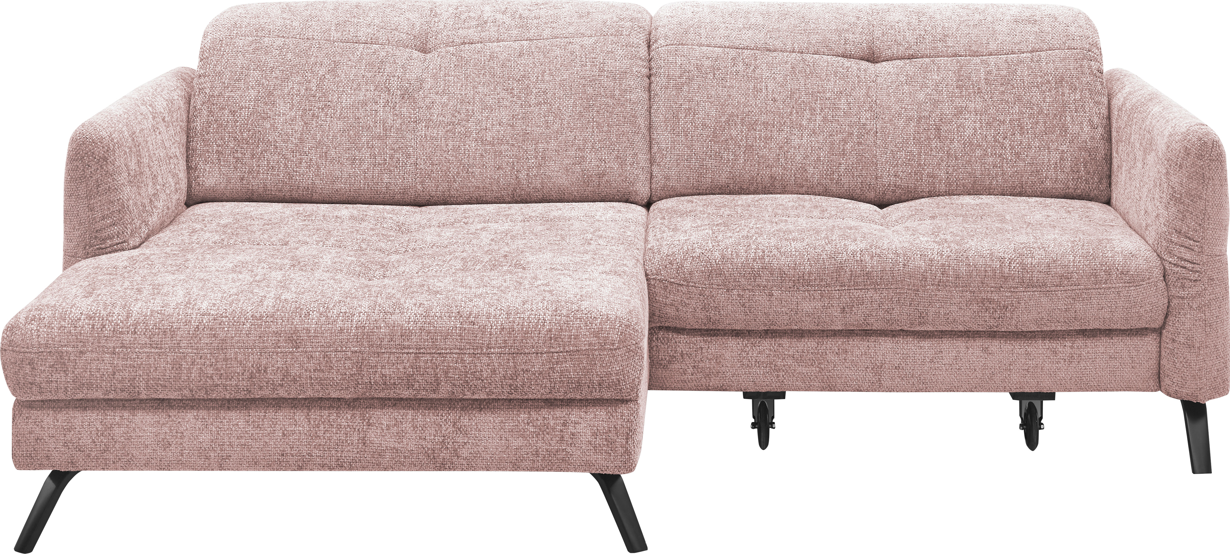 Bild von set one by Musterring Ecksofa "SO 4400 V", wahlweise mit motorischer Bettfunktion & Kopfverstellung, Fuß schwarz
