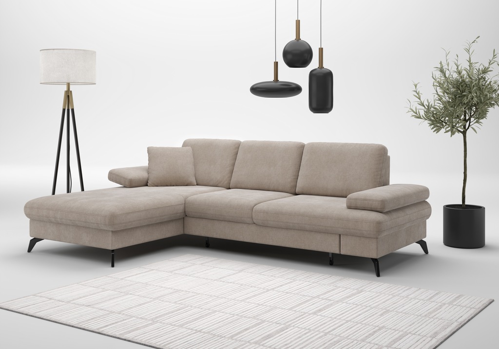 Bild von sit&more Ecksofa "Morris Jubi L-Form, inklusive XXL-Liegefläche, bzw. Schlaffunktion", Bettfunktion, Armteilverstellung und 1 Zierkissen