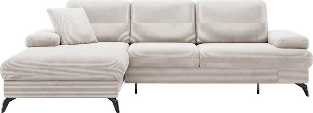 Bild von sit&more Ecksofa "Morris Jubi L-Form, inklusive XXL-Liegefläche, bzw. Schlaffunktion", Bettfunktion, Armteilverstellung und 1 Zierkissen