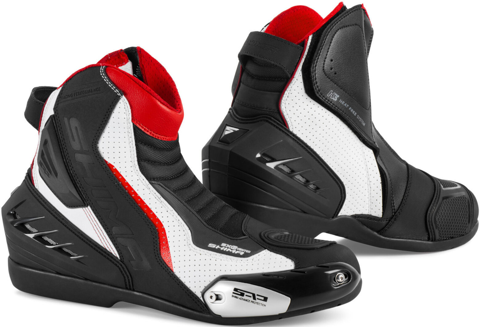 Bild von SHIMA SX-6 perforierte Motorrad Stiefel, schwarz-weiss-rot, Größe 44 für Männer